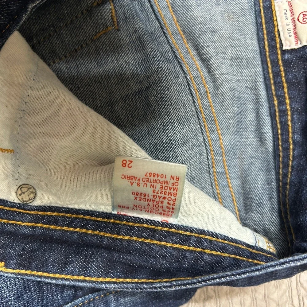 AG Adriano Goldschmied Protege Straight Leg Jeans Dark Wash Blue 28 Made in USA